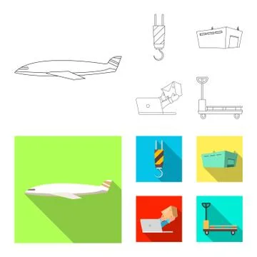 Isolated object of goods and cargo symbol. Collection of goods and warehouse Illustrazione stock
