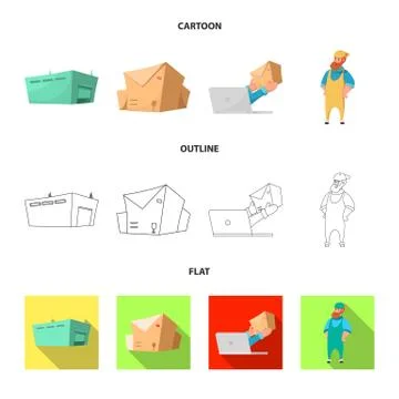 Isolated object of goods and cargo logo. Collection of goods and warehouse Stock Illustration