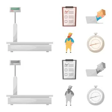 Isolated object of goods and cargo sign. Set of goods and warehouse vector icon 库存插图