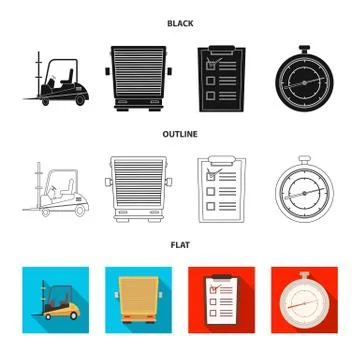 Isolated object of goods and cargo icon. Set of goods and warehouse vector icon 스톡 일러스트