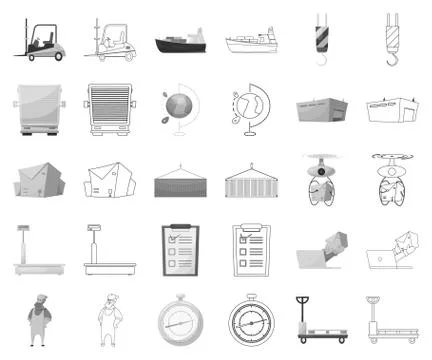 Isolated object of goods and cargo icon. Collection of goods and warehouse stock Stock Illustration
