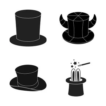Isolated object of hat and derby sign. Collection of hat and bonnet vector icon Stock Illustration