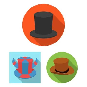 Isolated object of hat and derby sign. Set of hat and bonnet stock vector Stock Illustration