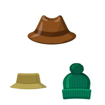 Isolated object of headgear and cap symbol. Collection of headgear and accessory Stock Illustration