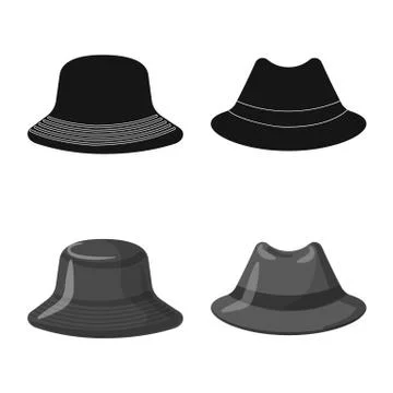 Isolated object of headgear and cap icon. Set of headgear and accessory stock Stock Illustration