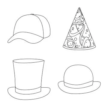 Isolated object of headgear and napper symbol. Collection of headgear and helmet Stock Illustration