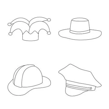 Isolated object of headgear and napper symbol. Collection of headgear and helmet Stock Illustration
