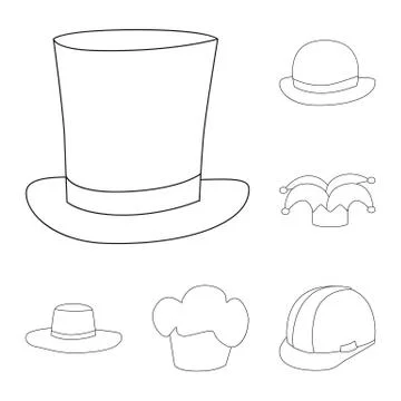 Isolated object of headgear and napper icon. Set of headgear and helmet stock Stock Illustration