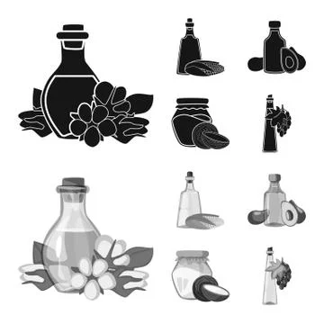 Isolated object of healthy and vegetable icon. Set of healthy and agriculture Stock Illustration