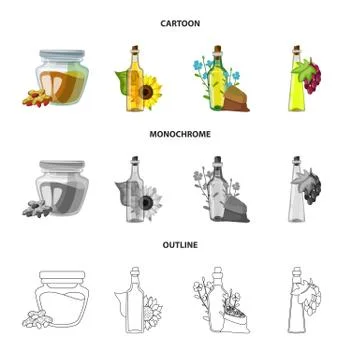 Isolated object of healthy and vegetable symbol. Set of healthy and agriculture Stock Illustration