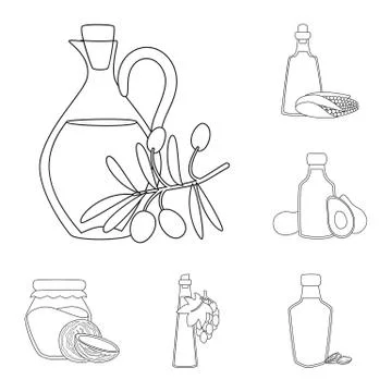Isolated object of healthy and vegetable symbol. Set of healthy and organics 库存插图