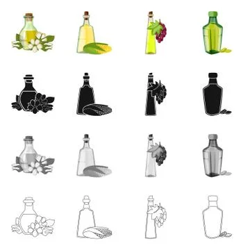 Isolated object of healthy and vegetable symbol. Set of healthy and agriculture Stock Illustration