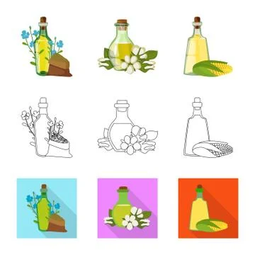 Isolated object of healthy and vegetable icon. Set of healthy and agriculture Stock Illustration