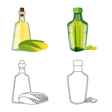 Isolated object of healthy and vegetable logo. Collection of healthy and 库存插图