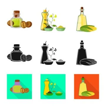 Isolated object of healthy and vegetable icon. Set of healthy and agriculture Stock Illustration