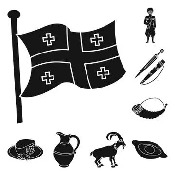 Isolated object of heritage and originality sign. Set of heritage and traditions Stock Illustration