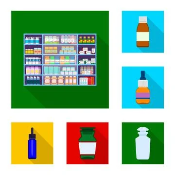 Isolated object of hospital and help sign. Collection of hospital and healthcare Stock Illustration