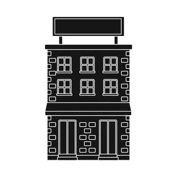 Isolated object of house and brick icon. Set of house and pane stock symbol for Ilustración de archivo