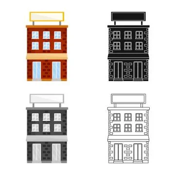 Isolated object of house and brick symbol. Collection of house and pane stock Ilustración de archivo