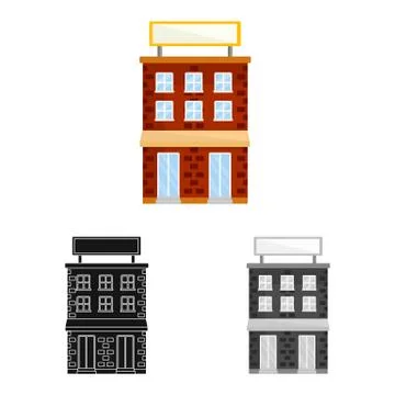 Isolated object of house and brick logo. Collection of house and pane stock Ilustración de archivo