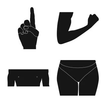 Isolated object of human and part icon. Set of human and woman vector icon for Stock Illustration