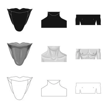 Isolated object of human and part icon. Set of human and woman stock symbol for Stock Illustration