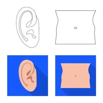 Isolated object of human and part symbol. Set of human and woman stock symbol Stock Illustration