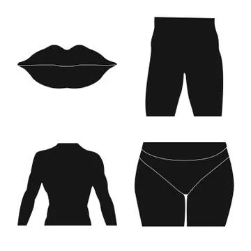 Isolated object of human and part logo. Collection of human and woman stock Stock Illustration