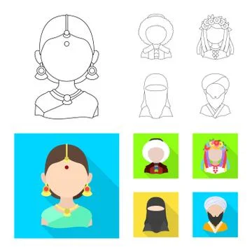 Isolated object of imitator and resident icon. Set of imitator and culture stock Stock Illustration
