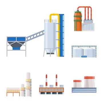 Isolated object of industry and building icon. Collection of industry and Ilustración de archivo