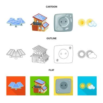 Isolated object of innovation and technology icon. Set of innovation and nature 스톡 일러스트