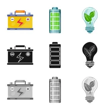 Isolated object of innovation and technology icon. Set of innovation and nature Stock Illustration