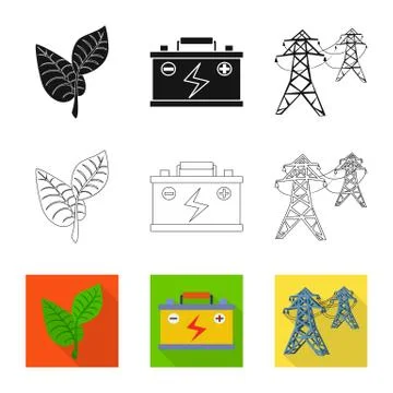 Isolated object of innovation and technology logo. Collection of innovation and Stock Illustration