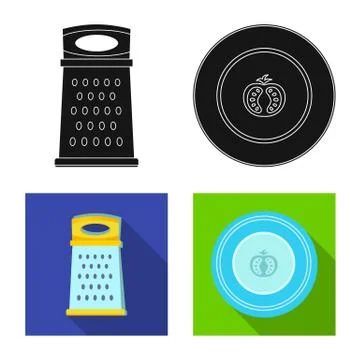 Isolated object of kitchen and cook symbol. Set of kitchen and appliance stock Stock Illustration