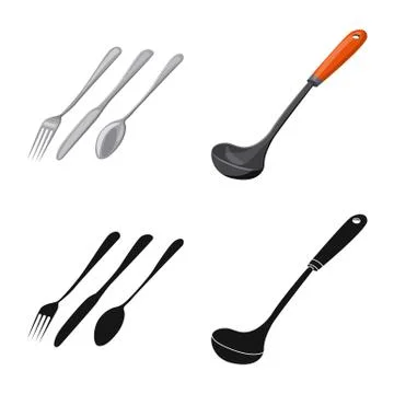Isolated object of kitchen and cook symbol. Set of kitchen and appliance vector Stock Illustration