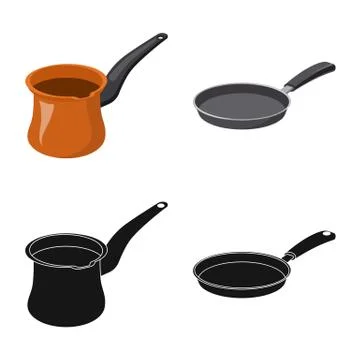 Isolated object of kitchen and cook sign. Collection of kitchen and appliance Stock Illustration