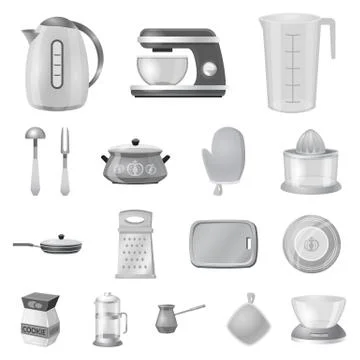 Isolated object of kitchen and cook logo. Set of kitchen and appliance stock Stock Illustration