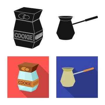 Isolated object of kitchen and cook icon. Collection of kitchen and appliance Stock Illustration