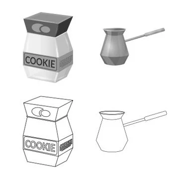 Isolated object of kitchen and cook logo. Collection of kitchen and appliance Illustration