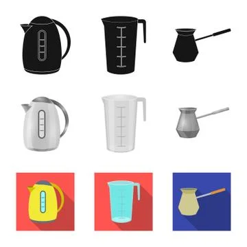 Isolated object of kitchen and cook logo. Collection of kitchen and appliance Stock Illustration