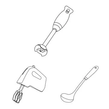 Isolated object of kitchen and cook logo. Collection of kitchen and appliance Illustration