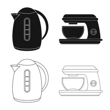 Isolated object of kitchen and cook icon. Set of kitchen and appliance vector Stock Illustration