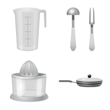 Isolated object of kitchen and cook sign. Collection of kitchen and appliance Stock Illustration