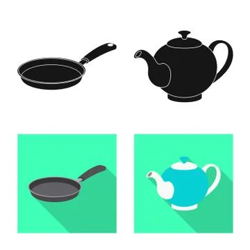 Isolated object of kitchen and cook logo. Set of kitchen and appliance stock Illustration