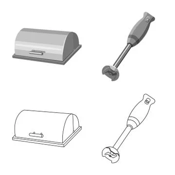Isolated object of kitchen and cook icon. Collection of kitchen and appliance Stock Illustration