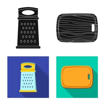 Isolated object of kitchen and cook sign. Collection of kitchen and appliance Stock Illustration