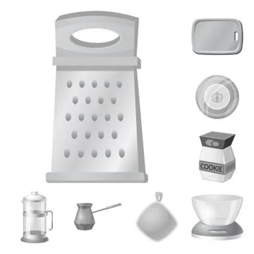 Isolated object of kitchen and cook logo. Set of kitchen and appliance stock Stock Illustration