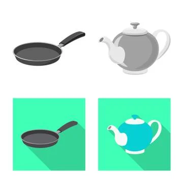 Isolated object of kitchen and cook icon. Collection of kitchen and appliance Stock Illustration