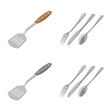 Isolated object of kitchen and cook sign. Collection of kitchen and appliance Stock Illustration