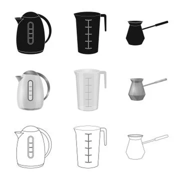 Isolated object of kitchen and cook icon. Collection of kitchen and appliance Stock Illustration